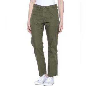 Lucky Brand 90s Loose High Rise Straight Leg Pants Olive Green 10/30 Utility